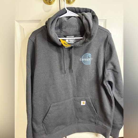 Carhartt Other - Carhartt Rain‎ Defender Hoodie Men L Gray Relaxed Fit Water Resistant NWT